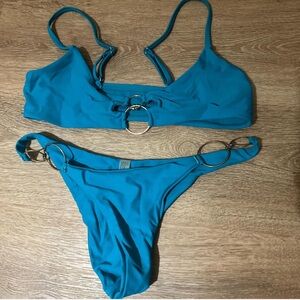 SHEIN Blue Bikini Set with Ring Details